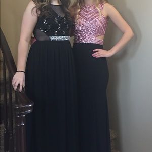 Pink and Black Prom Dress